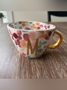Sara B Hello Beautiful "M" Watercolor Mug - Sara Berrenson